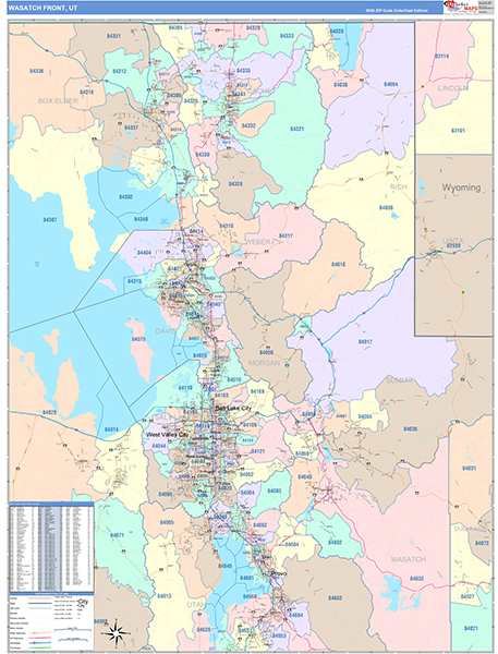 Wasatch Front Metro Area Wall Map